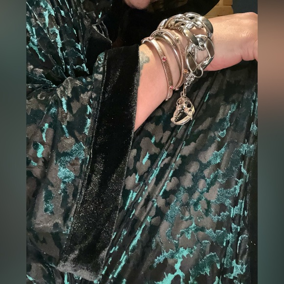 Double sided Antique Sliver 3D Sabertooth Tiger Skull Large Chain Link Bracelet - Picture 15 of 15